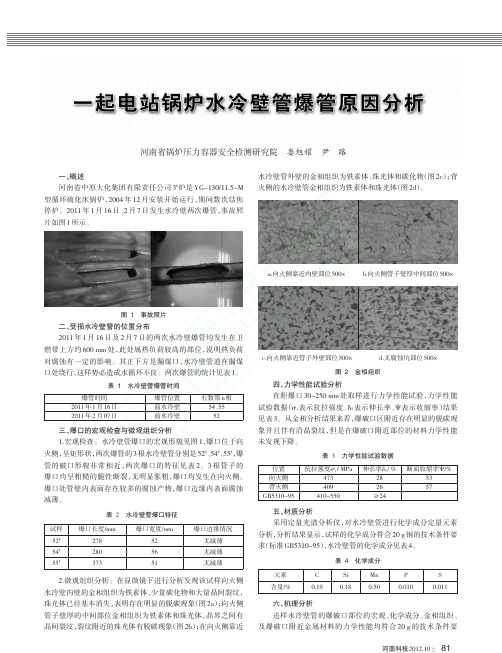 一起电站锅炉水冷壁管爆管原因分析