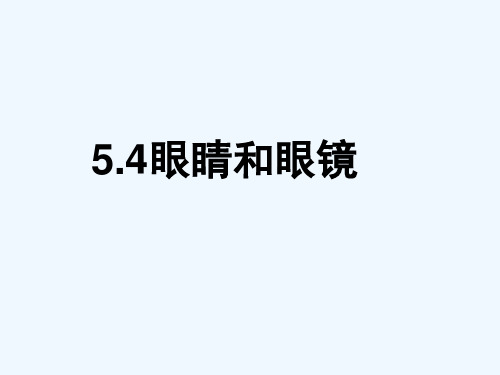 物理人教版八年级上册第五章第四节 眼睛和眼镜精品PPT课件