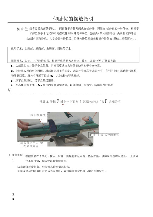 2017版手术室护理实践指南--仰卧位的摆放指引