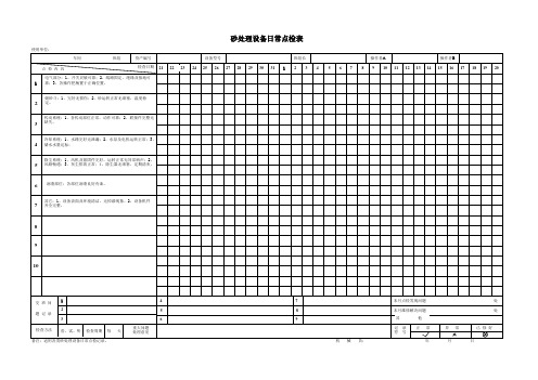 砂处理设备日常点检表