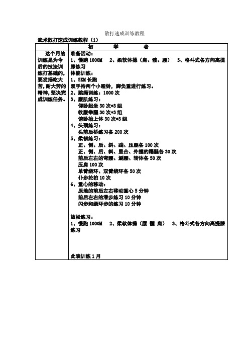 散打速成训练教程