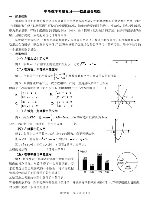 中考数学专题复习——数形结合思想