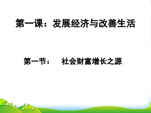 高一政治上册《发展经济与改善生活》课件 沪教