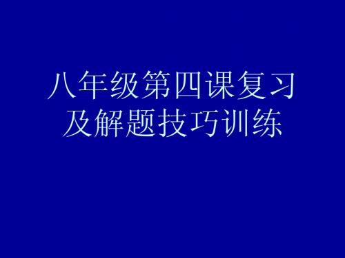 八年级第四课复习及解题技巧训练