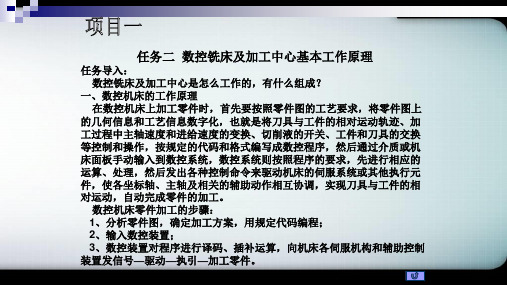 数控铣床及加工中心基本工作原理