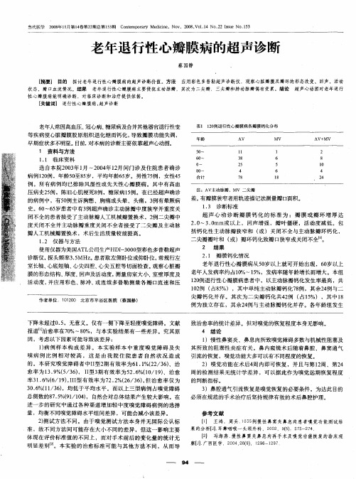 老年退行性心瓣膜病的超声诊断