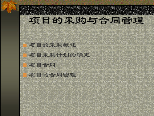 项目的采购与合同管理