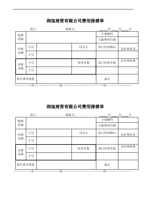 公司费用报销单模板
