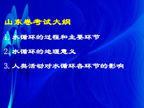 高三一轮复习《水—水循环》