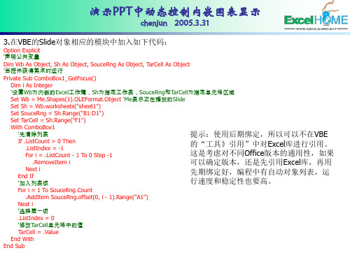 PPT中动态控制内嵌图表的制作