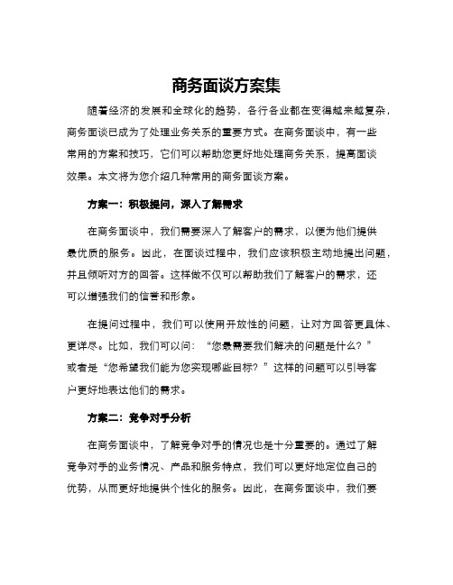 商务面谈方案集