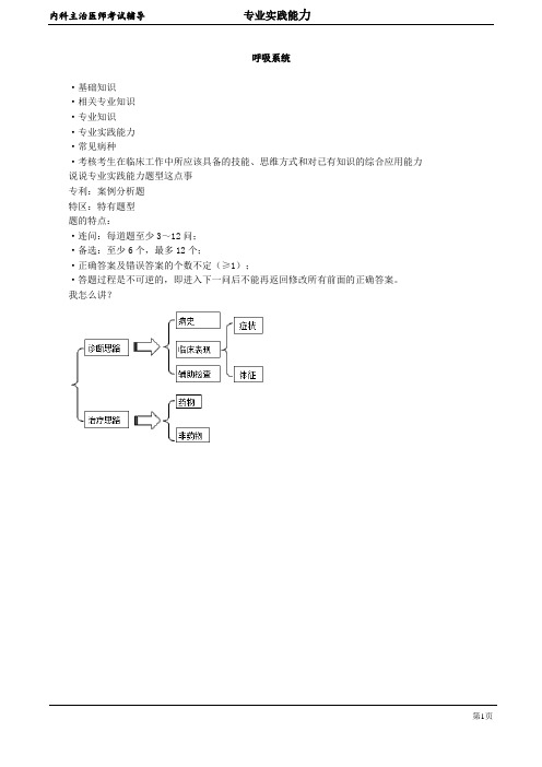 2020年内科学主治医师资格笔试考点解析  (2)：呼吸系统