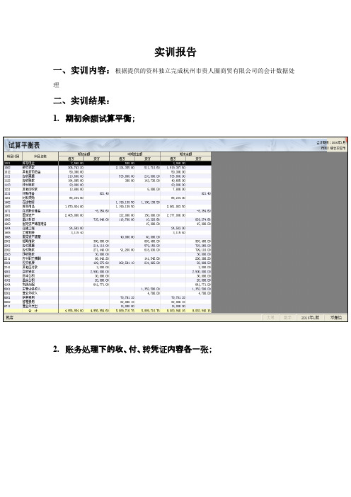 金蝶KIS财务软件实训报告