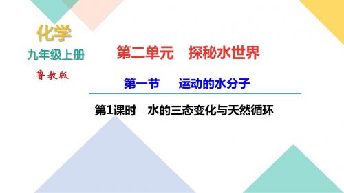 鲁教版九年级化学上册复习课件第二单元探秘水世界