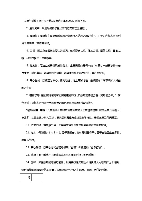 园林树木学温习题2