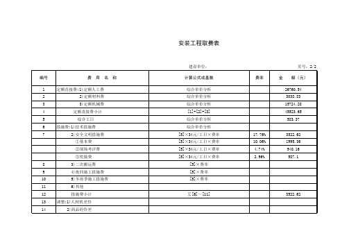 电力工程预算取费