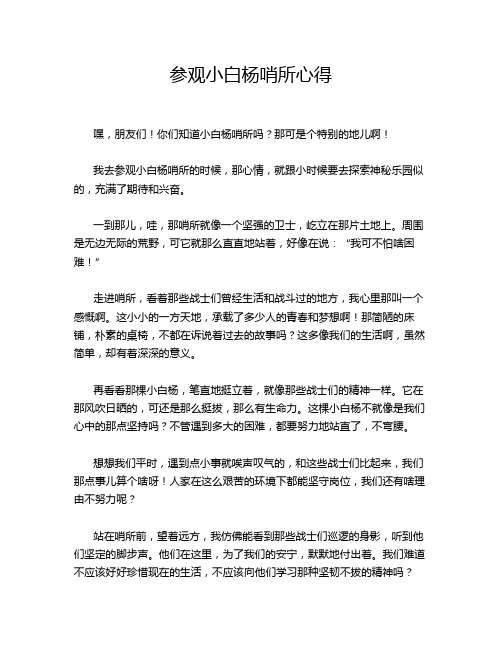 参观小白杨哨所心得