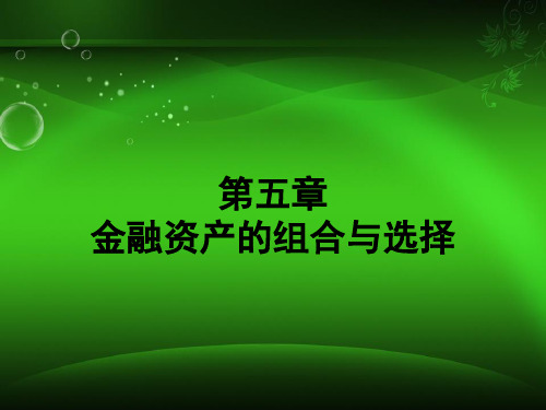 第五章  金融资产的组合与选择