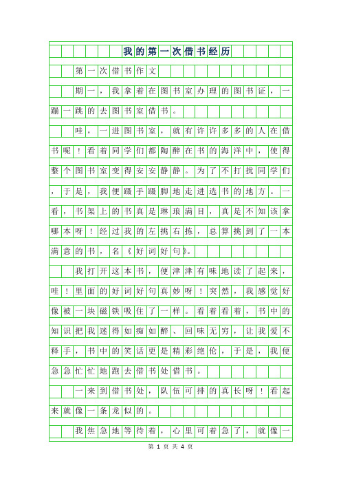 2019年我的第一次借书经历500字作文