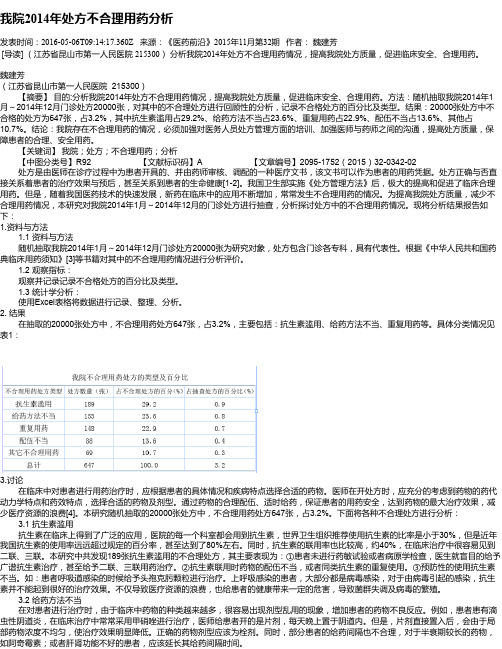 我院2014年处方不合理用药分析