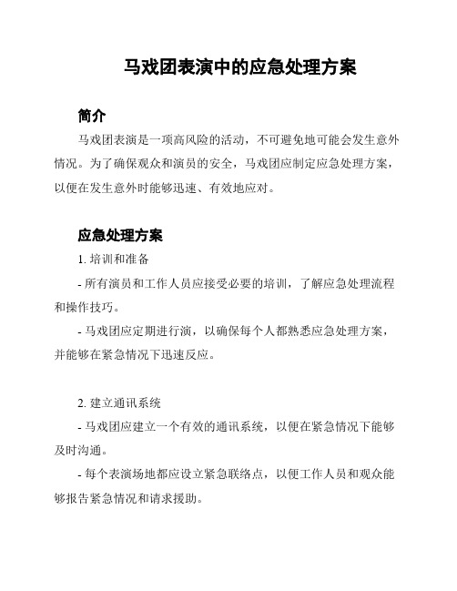 马戏团表演中的应急处理方案