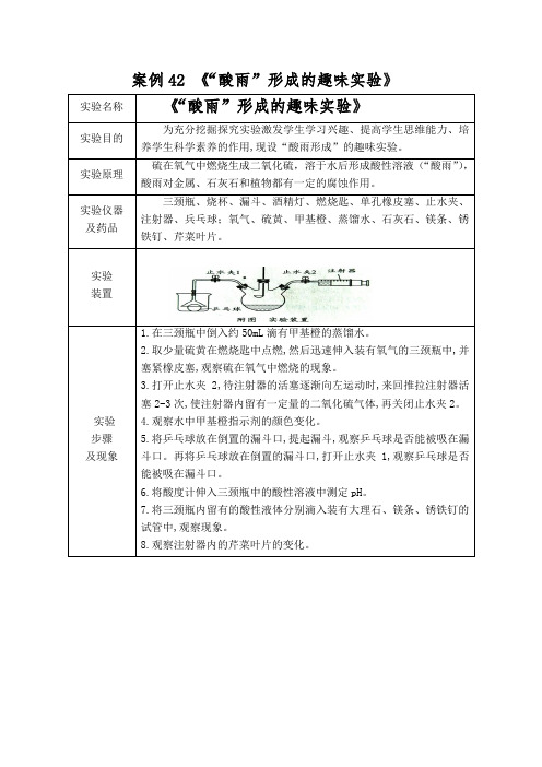 案例42 《“酸雨”形成的趣味实验》