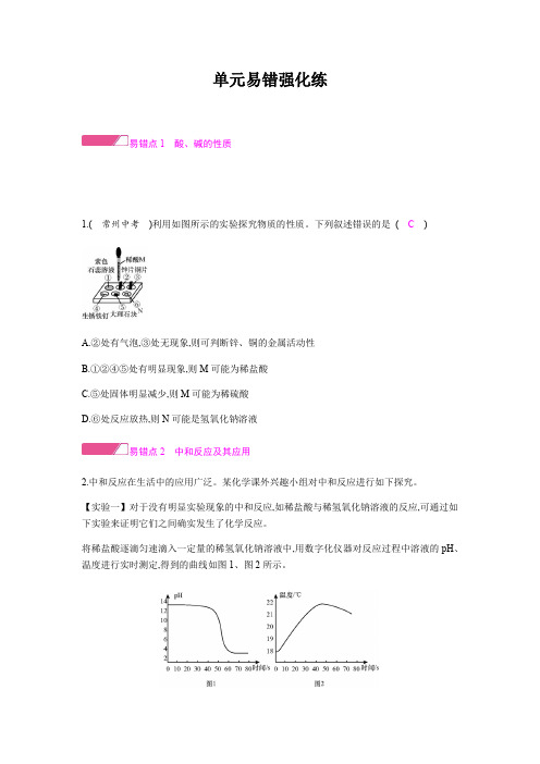 2020年春人教版九年级化学下册课件+课时作业：单元易错强化练(2)