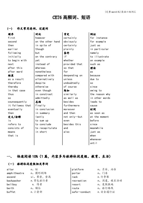 (完整word版)英语六级词汇