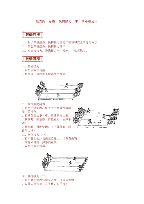 接力跑 穿梭、换物接力 中、高年级适用