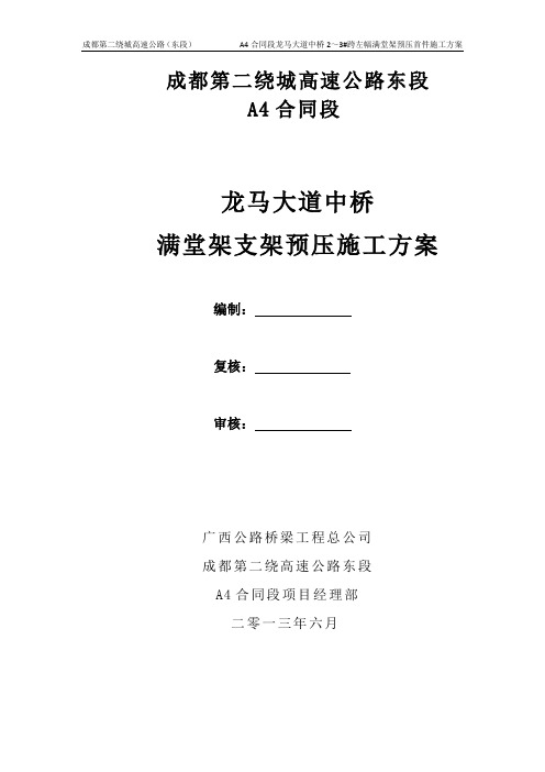 龙马大道中桥支架预压沉降观测方案