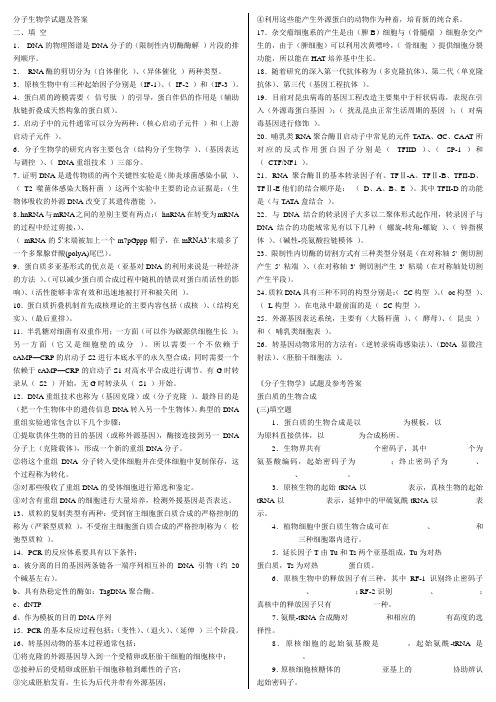 分子生物学试题及答案