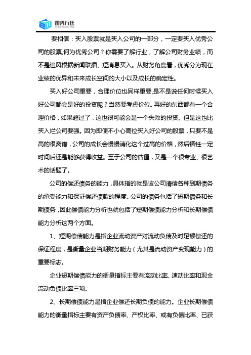 项目经营收益权及偿债能力综合分析