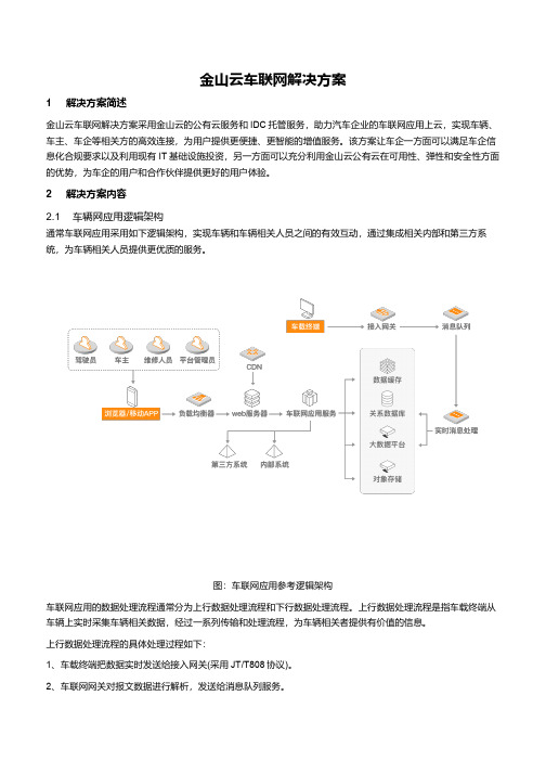 金山云车联网解决方案