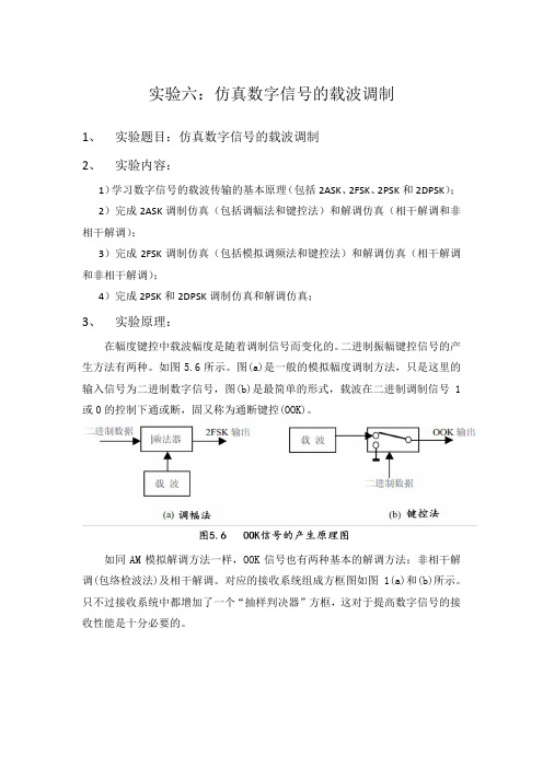 仿真数字信号的载波调制