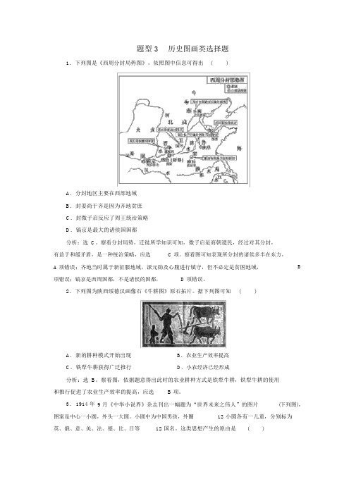 2019届高考历史总复习专题3历史图画类选择题热考题型专项练