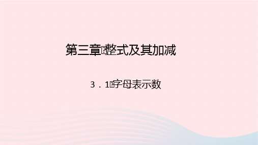 数学七年级上册第三章整式及其加减3.1字母表示数作业课件 北师大版