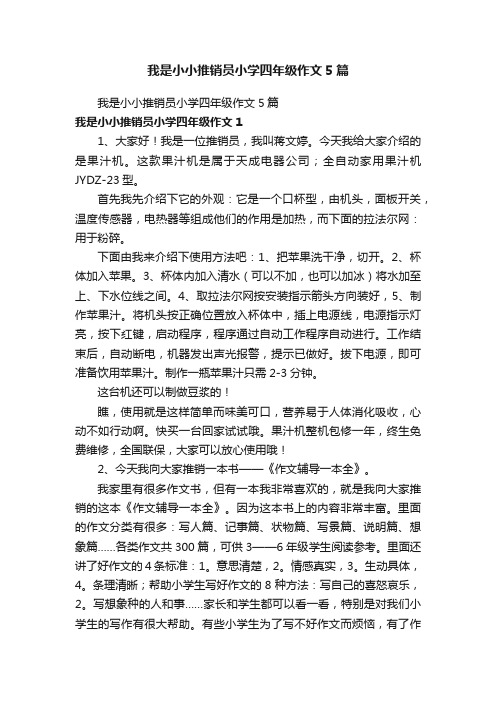 我是小小推销员小学四年级作文5篇