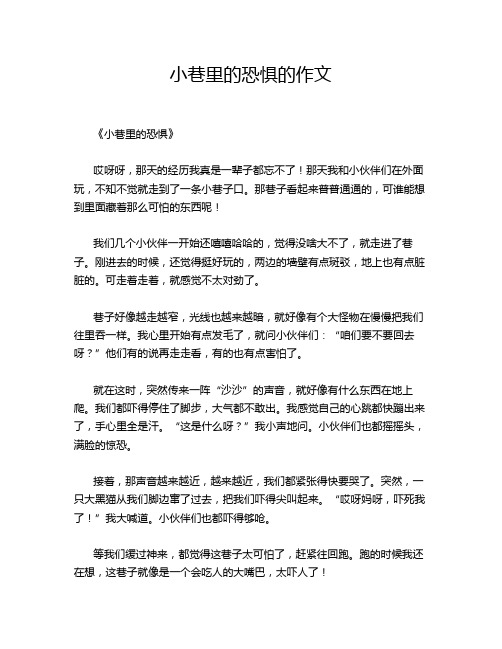 小巷里的恐惧的作文