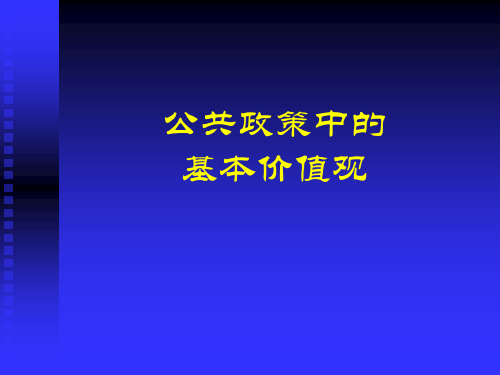 公共政策中的价值观