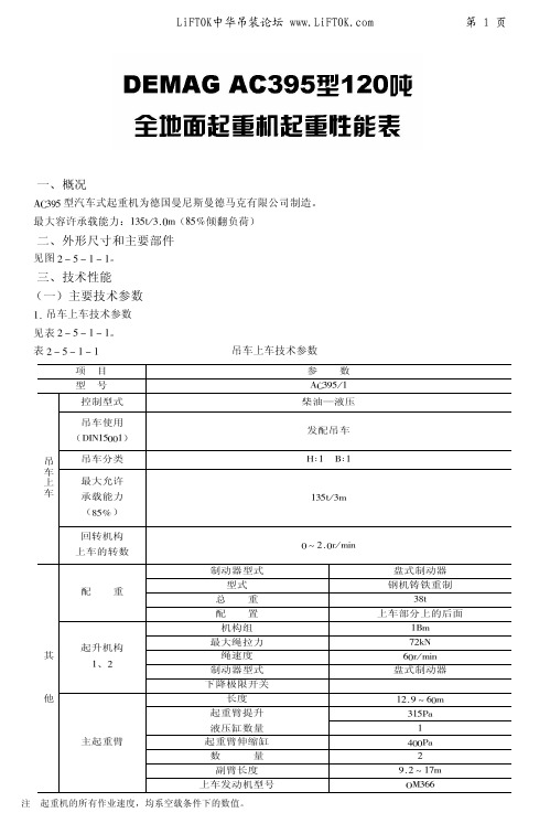 DEMAG-AC395型120吨汽车起重机性能-中文