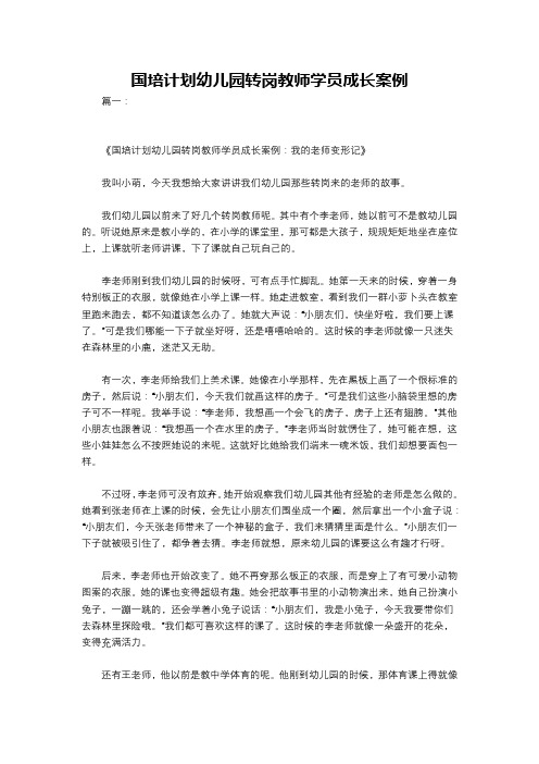 国培计划幼儿园转岗教师学员成长案例