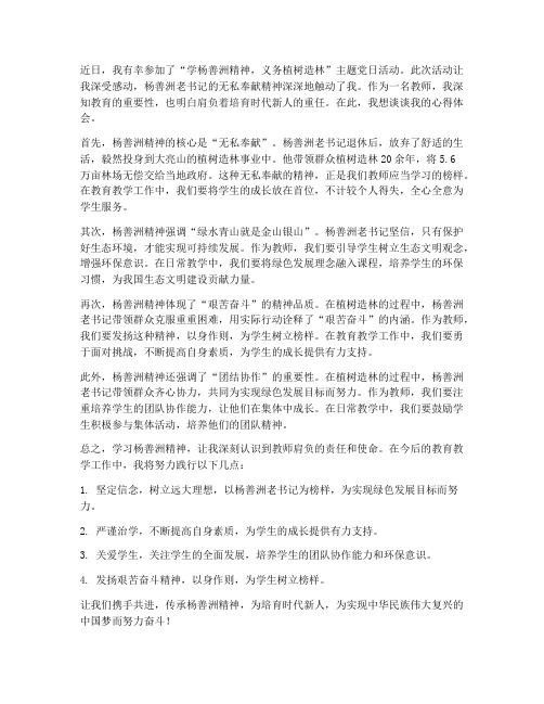 教师学杨善洲心得体会