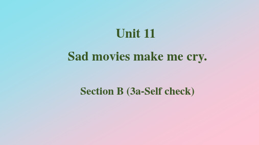 Unit 11 Section B (3a-Self Check)课件 人教版九年级英语