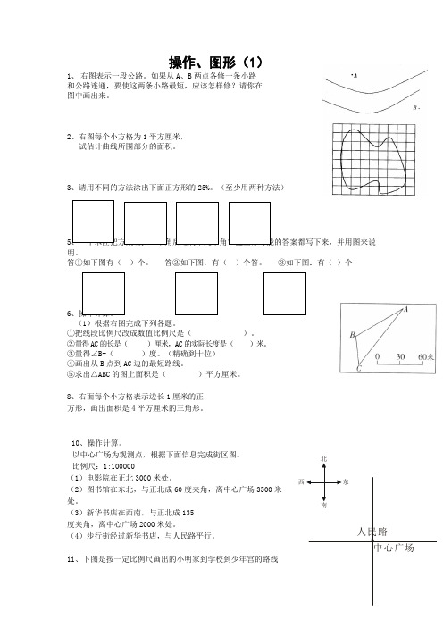 小学六年级数学毕业复习典型 操作题集锦