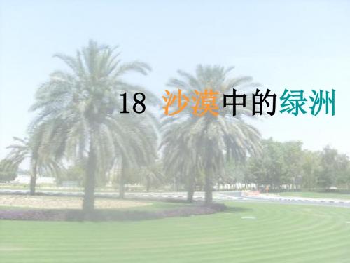 四年级语文下册18沙漠中的绿洲课件1苏教版