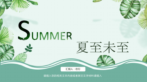 夏天清新唯美简约风绿色通用动态PPT模板素材方案