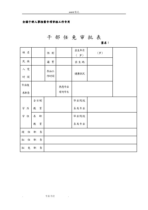 全国干部人事档案专项审核工作专用