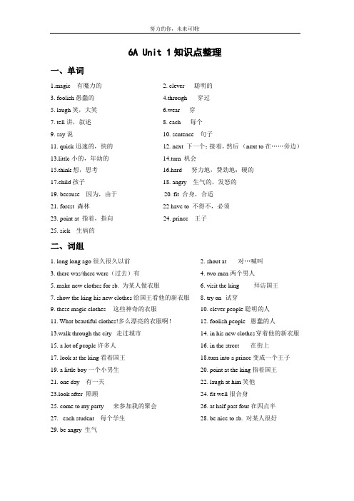 译林6A 知识点整理 