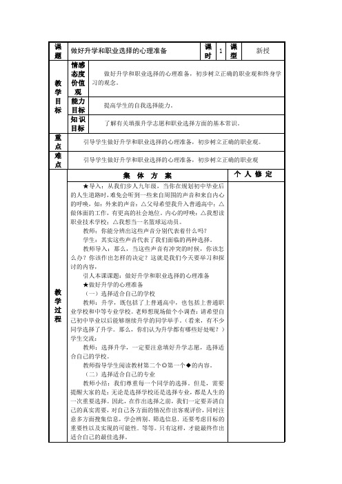 做好升学和职业选择的心理准备