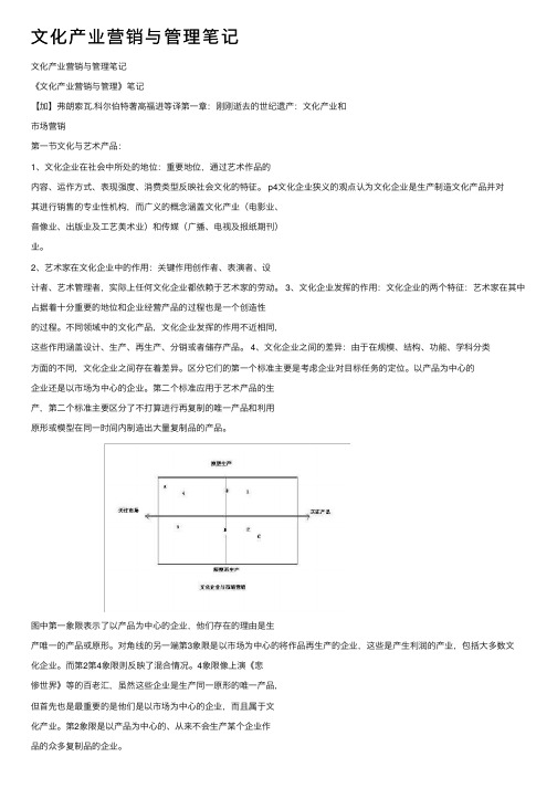 文化产业营销与管理笔记